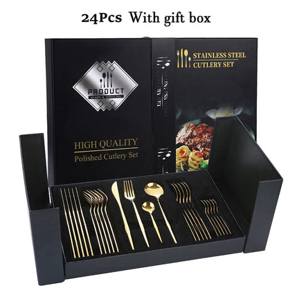 24pcs Elegant stainless steel cutlery gift set