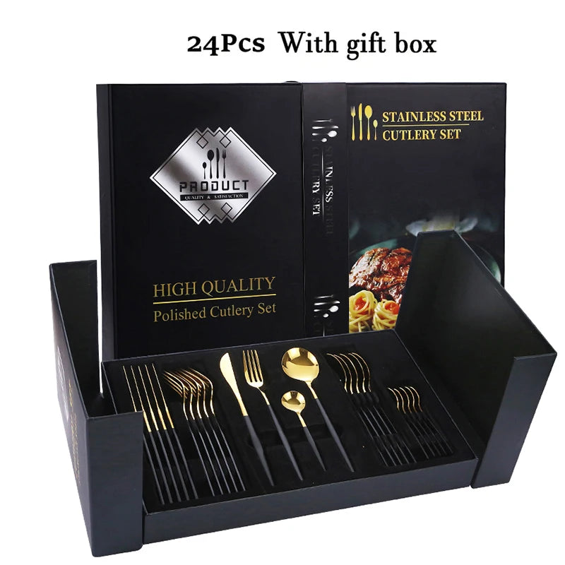 24pcs Elegant stainless steel cutlery gift set